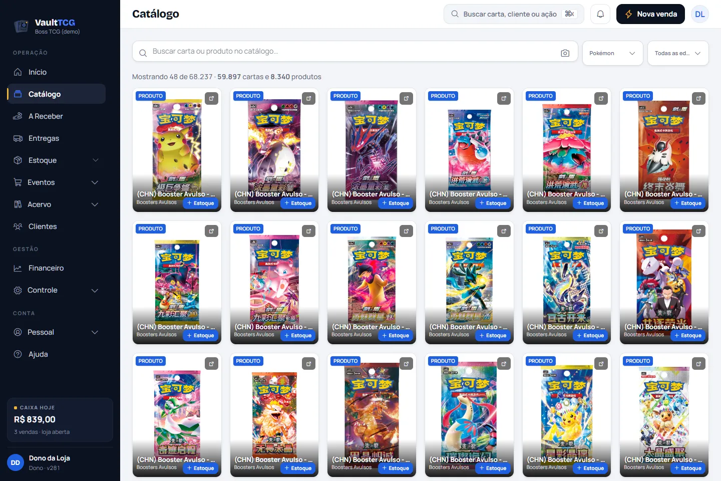 Busca de cartas Pokémon, Magic e Yu-Gi-Oh! por nome ou foto no VaultTCG
